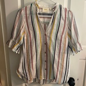 Maeve by Anthropologie Striped Button Down Top size 4